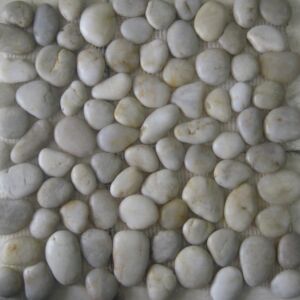 Bianco Pebble Stone Polished 300x300 mm Mesh