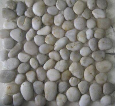 Bianco Pebble Stone Polished 300x300 mm Mesh