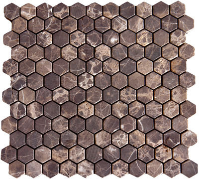 Emprador Dark Tumbled 25 mm Hex Mosaic