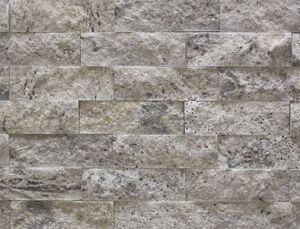 Clara Silver Travertine Split Face Brick Pattern