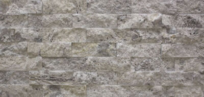 Clara Silver Travertine Split Face Brick Pattern